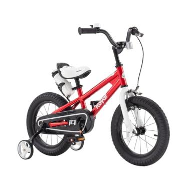 Imagem de RoyalBaby Freestyle Bicicleta infantil de 35,5 cm para aprendizagem, meninos e meninas de 3 a 5 anos, com rodas de treinamento, vermelha