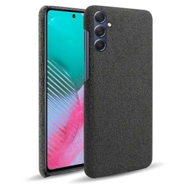 Imagem de Capa para Samsung Galaxy M54,Capa desenhada em lona,Case Protetora Ultrafina com Empunhadura Macia,Design em Tecido Antichoque e Antiarranhões-Black