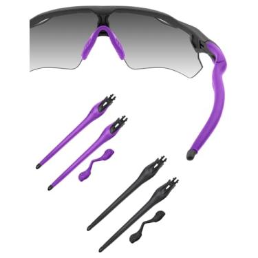 Imagem de HILEEN Óculos de sol pretos de substituição para óculos de sol Oakley Radar EV Path Pitch Advancer - preto + roxo