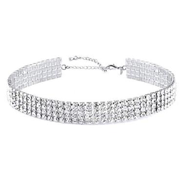 Imagem de Colar de corrente em camadas, design de dente de tubarão, borla, strass branco, colares gargantilhas para mulheres na moda, coral, Zircônia cúbica