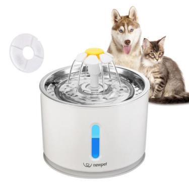 Imagem de Fonte De Água PET Bebedouro Automático 2.4L Para Cães e Gatos LED Auto