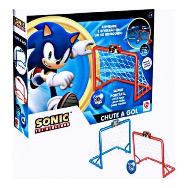 Imagem de Brinquedo Chute a Gol Sonic Com 2 Traves e Bola Mini Gol - Lider Brinq