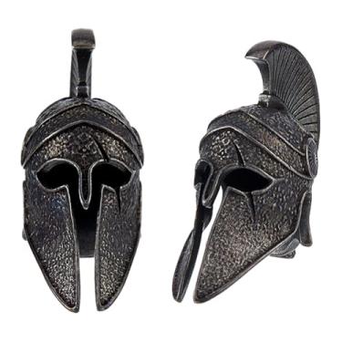 Imagem de SUPERFINDINGS 2 peças de cordão de capacete preto contas de latão paracord contas estilo tibetano contas europeias EDC charme vintage metal grande furo contas para pulseira pingente chaveiro