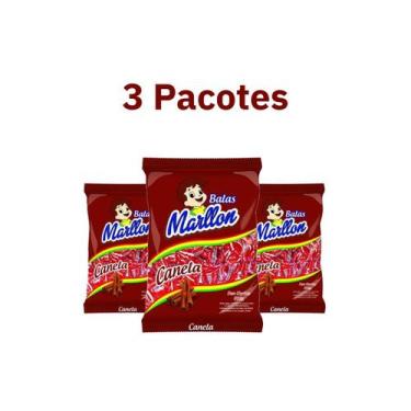 Imagem de 3 Pacotes De Bala Dura Sabor Canela - 600g - Marllon