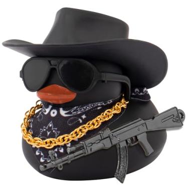 Imagem de wonuu Black Rubber Duck Car Ornaments Dashboard Decorations for Car Accessories, AK47