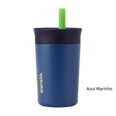 Imagem de Copo Owala Tumbler Infantil Stainless Steel Térmica 355 ML, Azul Marin