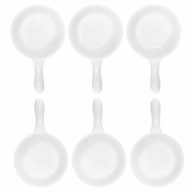 Imagem de Lotatheta 6 peças de porcelana, molho de soja, lanche, creme, salada, sobremesa, doces, açucareiro, prato de cerâmica branca, 28,5 g com alça para jantar, assar, churrasco, cozinhar