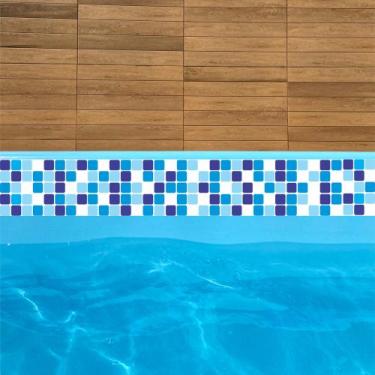 Imagem de adesivo para borda de piscina 1x20cm 1und pastilhado - lene adesivos, 