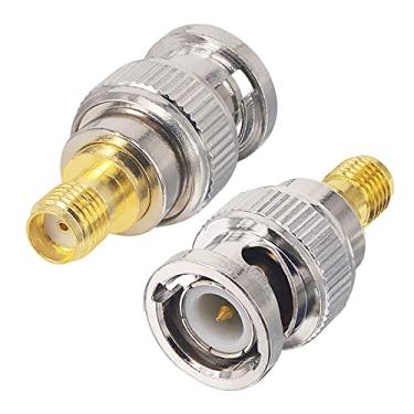 Imagem de BOOBRIE Pacote com 2 Adaptador SMA Fêmea para BNC Macho SMA para BNC Conector BNC para Plugue SMA, Adaptador Coaxial RF Macho Fêmea Conector Coaxial para Rádio Ham, Rádio Bidirecional, SDI HD-SDI, Scanner