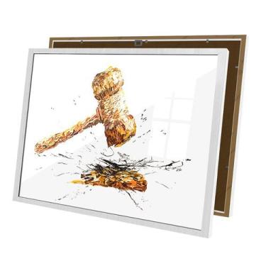 Imagem de Quadro Advocacia Martelo Justiça Escritório Moldura e Vidro - Complet 