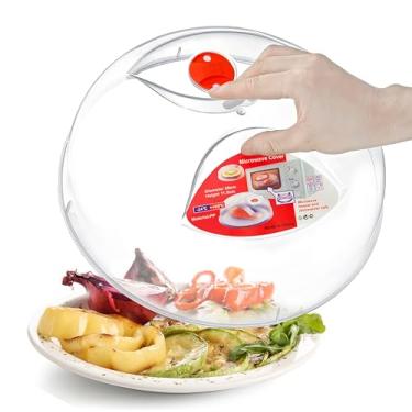 Imagem de Capa de placa de micro-ondas para alimentos Easy Grip grande capa de microondas transparente livre de BPA, Clear, 11.5 Inch