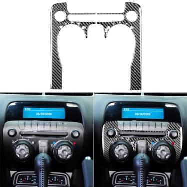 Imagem de PJFUS Adesivo de console central de volante compatível com Camaro 2010-2015 (painel CD/AC preto)