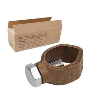 Imagem de Braçadeira de haste de aterramento de bronze de silicone 50 peças, listado pela UL e CSA, ótimo para hastes de aterramento de 1/5.1 cm - 5/20.3 cm