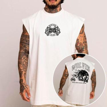 Imagem de Camiseta Regata Algodão Machão Oversized Abstract Academia Club Fitness Dark Skull-Unissex