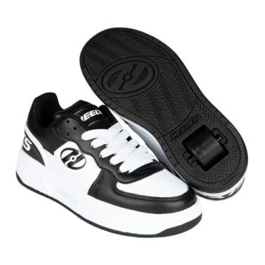 Imagem de HEELYS Tênis unissex infantil Rezerve Low (criança grande) com salto com rodas, Preto/branco, 5 Big Kid