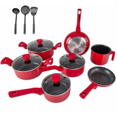 Imagem de Jogo Panelas 10 peças Completo Cerâmico Antiaderente Indução - Mimo St