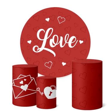 Imagem de Trio Capas Cilindro + Painel Redondo 1,50m Dia dos Namorados (K1DNA013)