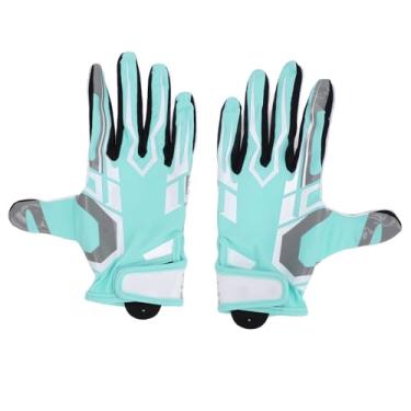 Imagem de Luvas de futebol Profissional Non Slip Slip Silicone Grip Luvas esportivas de desempenho aprimoradas para jogadores de beisebol de futebol o Cyan (M)