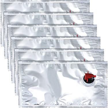 Imagem de Zonon 6 peças de refil de bolsa de vinho, refil de bexigas, reutilizáveis, recarregáveis, bolsa de armazenamento de bebidas para bebidas alcoólicas para adultos para refrigerantes, bolsas, suportes