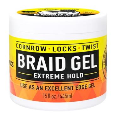 Imagem de AllDay Locks Gel trançado (425 g) | Fixação extrema, alto brilho | Controle de borda sem frizz e flocos | Tea Tree, Lavanda, óleo de hortelã-pimenta | Tranças, fechaduras, torções, cornrows | 425 g