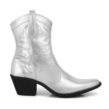 Imagem de Bota Western Feminina Cano Médio Estilo Texano Toque Fashion - TNS, Pr