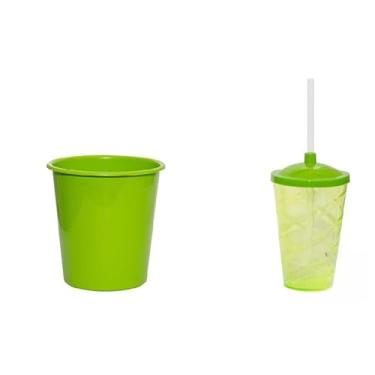 Imagem de 35 Kit Cineminha Balde 1lt + Copo Twister 400ml (Verde Limão)