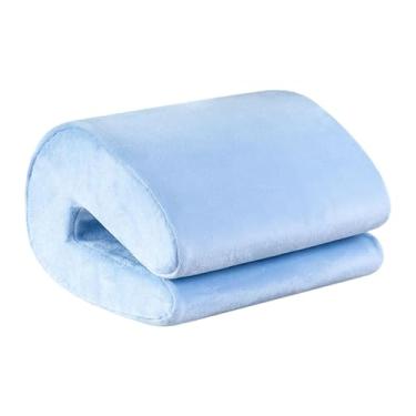 Imagem de Kokiya Encosto de cabeça para cadeira de escritório, almofada de pescoço, capa removível, suporte de pescoço para cadeira de mesa, almofada para cochilo, Azul