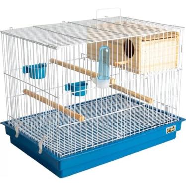 Imagem de CRIADEIRA GAIOLA COM NINHO CALOPSITA PERIQUITO AVES PASSÁROS GRANDE(BRANCO/AZUL)