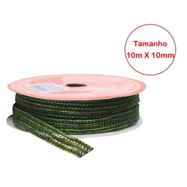 Imagem de Kit 4 Rolo Fita De Juta Verde Natal Decoração Natalina 10mm x 10m