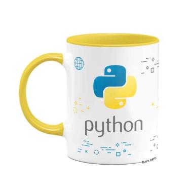 Imagem de Caneca Geek Dev Programador - Python New - Branca (B-yellow)