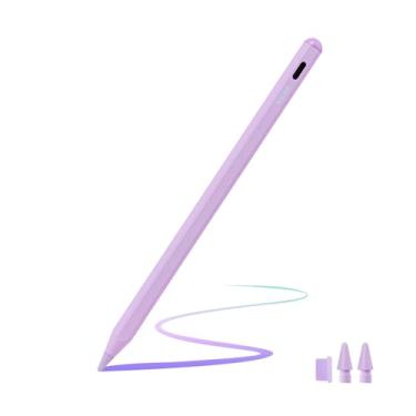 Imagem de Caneta Stylus para iPad, lápis com rejeição de palma, Apple Pencil para (2018-2023) Pro 11/12.9, 10ª/9ª/8ª/7ª/6ª geração, iPad Air 5ª/4ª/3ª, Mini 6ª/5ª geração - roxa