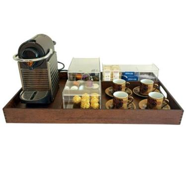 Imagem de Bandeja com divisórias cantinho do café completo 4 peças com organizad