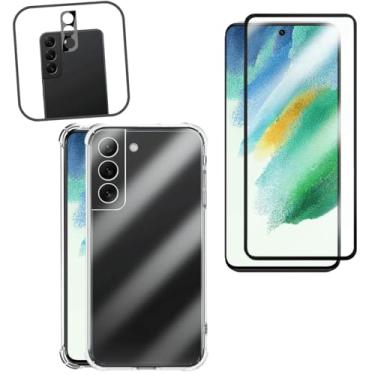 Imagem de Película 3d 9d Para Galaxy S21 FE + Capa Capinha Anti Impacto e Lente Proteção Câmera