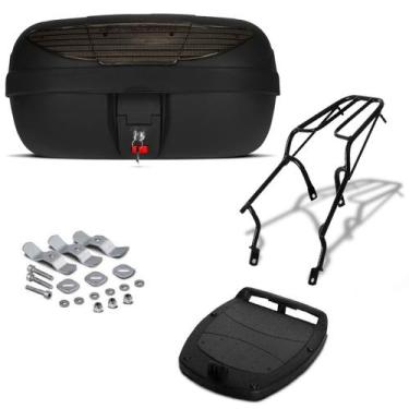 Imagem de Baú Bauleto 45 Litros Pro Tork + Bagageiro Moto, FUME, BIZ 125 2011 - 