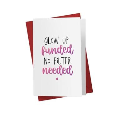 Imagem de Karto Cartão de felicitações engraçado para mulheres combinarem com vale-presente - 5,5 × 21,6 cm - Aniversário, aposentadoria e agradecimento - 30º 40º 50º 60º 70º - Brilho