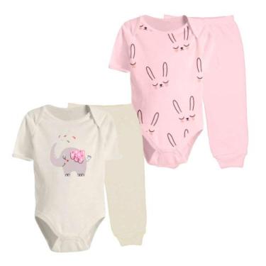 Imagem de Kit Roupa de Bebê Maternidade Verão 4 Pçs Body Curto e Mijão - Koala B