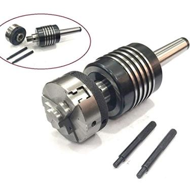 Imagem de Haste de alta precisão 2MT centro giratório M14x 1 com 50 mm 3 mandíbula autocentralização Chuck-Lathe's Tailstock qualidade Engenharia Ferramentas Acessórios para máquina de moagem de mesa rotativa Vise (U)