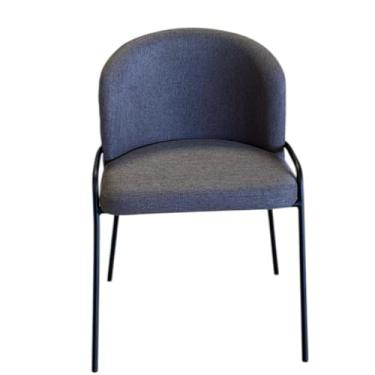 Imagem de Poltrona Estofada com Base Fixa em Aço Carbono Pintura Epóxi – Samy Exclusiva Courino Durango Preto