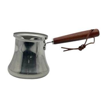 Imagem de ＫＬＫＣＭＳ Cafeteira turca de inox para chocolate, fogão com bico, leiteira para café, uso em casa e restaurante, 350ml