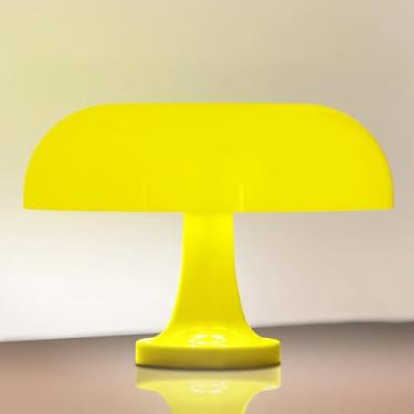 Imagem de Luminária de Mesa Cogumelo Retrô 28cm – Abajur de Cabeceira com 3 Cores de Iluminação e 10 Níveis de Brilho, Ideal para Quarto, Sala ou Escritório (Amarelo)