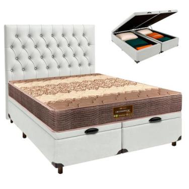 Imagem de Cama + Bau Blindado e Colchão D26 Casal - Ortophedic Sankonfort + Cabe