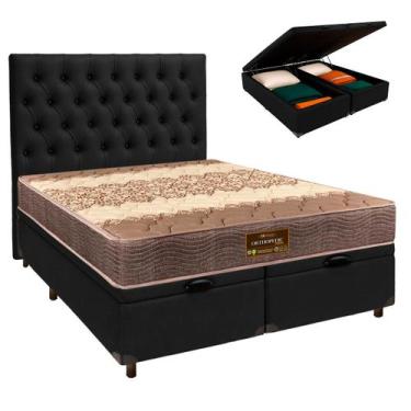 Imagem de Cama + Bau Blindado e Colchão D26 Queen - Ortophedic Sankonfort + Cabe