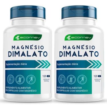 Imagem de 2x Magnesio Dimalato 500Mg 240 Cápsulas - Ecomev