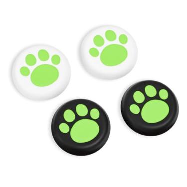 Imagem de DLseego Punhos de polegar projetados para Nintendo Switch 2 2025, silicone macio Joycon controle analógico capa protetora antiderrapante 4 peças botão Joy Con Joystick Caps capas de garra de gato