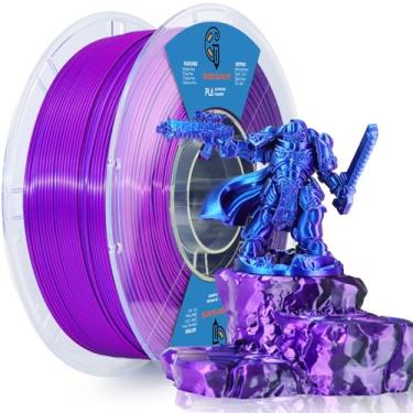 Imagem de Goto Guard Filamento tricolor de seda PLA filamento roxo azul e preto filamento PLA, filamento multicolorido para a maioria das impressoras 3D, filamento de impressão 3D PLA 1,75 mm 1 kg (2,2 lbs)
