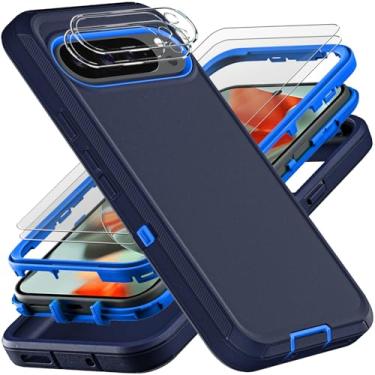 Imagem de YKHJKLEC Capa para Google Pixel 10 Pro XL, grau militar 3 em 1, resistente à prova de choque/à prova de queda/à prova de poeira com 2 peças de protetor de tela de vidro temperado e protetor de lente