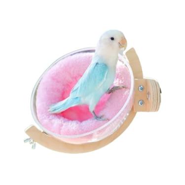 Imagem de Cama pequena de plástico à prova de mastigação com base de madeira para pendurar casa cabana gaiola de pássaro ninho para incubação cama de periquito lavável para papagaio periquito periquito canário