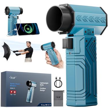 Imagem de Soprador de secador turbo para carro, 180 MPH/0.6 kg secador de carro soprador de ar 400 W 40 mm motor sem escova, soprar 2 latas de coca facilmente, velocidade infinitamente variável para carro, casa