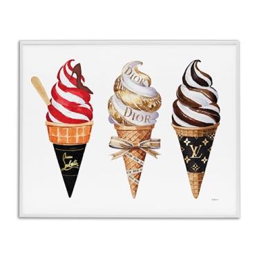 Imagem de Stupell Industries Design de arte giclée emoldurado branco de sorvete glamoroso redemoído por Amanda Greenwood, 61 x 76 cm