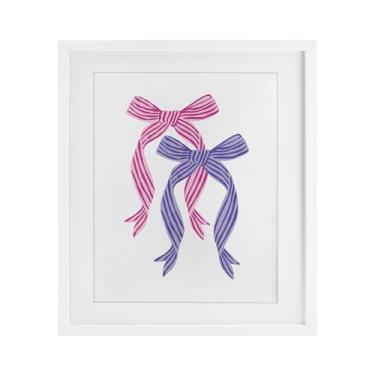 Imagem de Stupell Industries Impressão emoldurada branca com laço duplo rosa e roxo por Krissy Mast, 53 x 43 cm